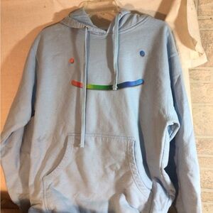 Jrs Sz Med Blue SMILEY FACE Pull Over Hoody pre-owned Independent Trading